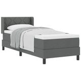 Letto a molle con testiera Grigio scuro 200 x 80 cm Tessuto