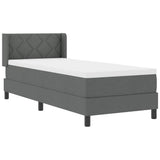 Letto a molle con testiera Grigio scuro 200 x 80 cm Tessuto