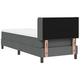Letto a molle con testiera Grigio scuro 200 x 80 cm Tessuto