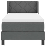 Letto a molle con testiera Grigio scuro 200 x 80 cm Tessuto