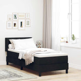 Letto a molle con testiera Nero 200 x 80 cm Tessuto