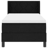 Letto a molle con testiera Nero 200 x 80 cm Tessuto
