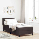 Letto a molle con testiera Marrone Scuro 200 x 80 cm Poliestere