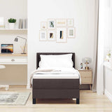 Letto a molle con testiera Marrone Scuro 200 x 80 cm Poliestere