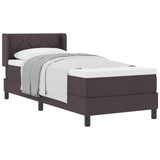 Letto a molle con testiera Marrone Scuro 200 x 80 cm Poliestere