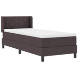 Letto a molle con testiera Marrone Scuro 200 x 80 cm Poliestere