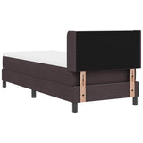 Letto a molle con testiera Marrone Scuro 200 x 80 cm Poliestere