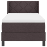 Letto a molle con testiera Marrone Scuro 200 x 80 cm Poliestere