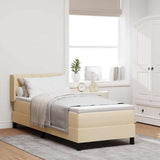 Letto a molle con materasso Crema 200 x 80 cm Poliestere