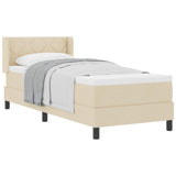 Letto a molle con materasso Crema 200 x 80 cm Poliestere