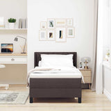 Letto a molle con testiera Marrone Scuro 190 x 90 cm Tessuto