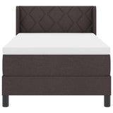 Letto a molle con testiera Marrone Scuro 190 x 90 cm Tessuto