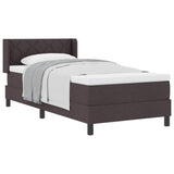 Letto a molle con testiera Marrone Scuro 200 x 90 cm Tessuto