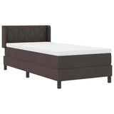 Letto a molle con testiera Marrone Scuro 200 x 90 cm Tessuto
