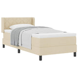 Letto a molle con testiera Crema 200 x 100 cm Tessuto