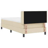 Letto a molle con testiera Crema 200 x 100 cm Tessuto