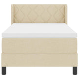 Letto a molle con testiera Crema 200 x 100 cm Tessuto