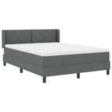 Letto a molle con testiera Grigio scuro 190 x 140 cm Poliestere