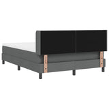 Letto a molle con testiera Grigio scuro 190 x 140 cm Poliestere