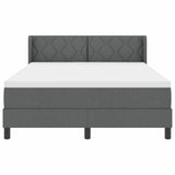 Letto a molle con testiera Grigio scuro 190 x 140 cm Poliestere