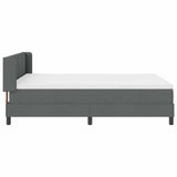 Letto a molle con testiera Grigio scuro 190 x 140 cm Poliestere