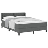 Letto a molle con testiera Grigio scuro 200 x 140 cm Poliestere