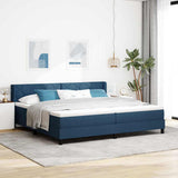 Letto a molle con testiera Blu 200 x 200 cm Tessuto