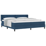Letto a molle con testiera Blu 200 x 200 cm Tessuto
