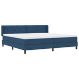 Letto a molle con testiera Blu 200 x 200 cm Tessuto