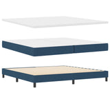 Letto a molle con testiera Blu 200 x 200 cm Tessuto