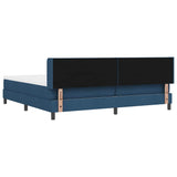 Letto a molle con testiera Blu 200 x 200 cm Tessuto