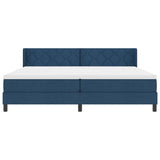 Letto a molle con testiera Blu 200 x 200 cm Tessuto