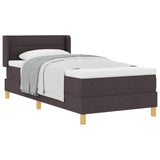 Letto a molle con testiera Marrone Scuro 200 x 80 cm Poliestere