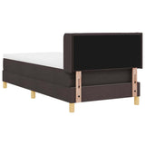 Letto a molle con testiera Marrone Scuro 200 x 80 cm Poliestere