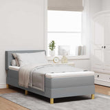 Letto a molle con materasso Grigio chiaro 190 x 90 cm Tessuto