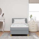 Letto a molle con materasso Grigio chiaro 190 x 90 cm Tessuto
