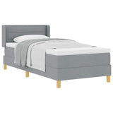 Letto a molle con materasso Grigio chiaro 190 x 90 cm Tessuto