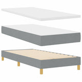 Letto a molle con materasso Grigio chiaro 190 x 90 cm Tessuto