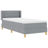 Letto a molle con materasso Grigio chiaro 190 x 90 cm Tessuto