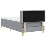 Letto a molle con materasso Grigio chiaro 190 x 90 cm Tessuto