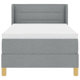 Letto a molle con materasso Grigio chiaro 190 x 90 cm Tessuto