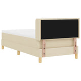 Letto a molle con materasso Crema 200 x 100 cm Poliestere