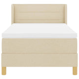 Letto a molle con materasso Crema 200 x 100 cm Poliestere
