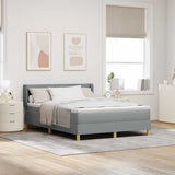 Letto a molle con materasso Grigio chiaro 200 x 140 cm Tessuto