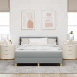 Letto a molle con materasso Grigio chiaro 200 x 140 cm Tessuto