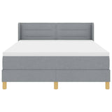 Letto a molle con materasso Grigio chiaro 200 x 140 cm Tessuto