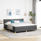 Letto a molle con materasso Grigio scuro 200 x 180 cm Tessuto