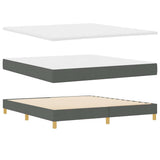 Letto a molle con materasso Grigio scuro 200 x 180 cm Tessuto