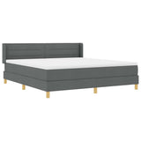 Letto a molle con materasso Grigio scuro 200 x 180 cm Tessuto