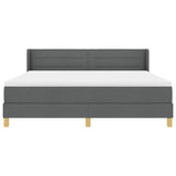 Letto a molle con materasso Grigio scuro 200 x 180 cm Tessuto